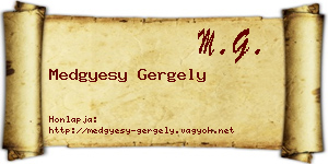 Medgyesy Gergely névjegykártya